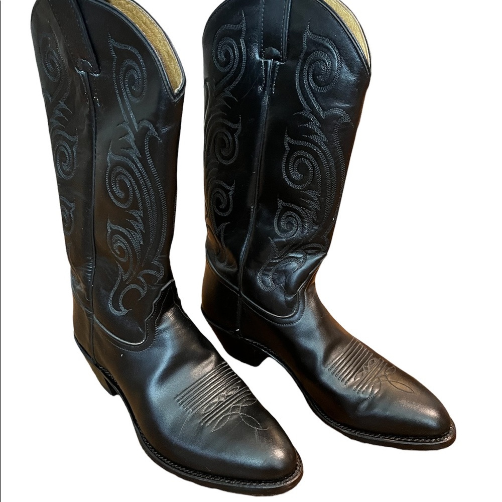 TONY LAMA Women’s Cowboy’s Western Black Leather Size 8.5 B